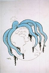 Propaganda cartoon warning of a worldwide Jewish conspiracy. [LCID: 73815]